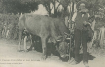 Folklore : "5. Paysan corrézien et son attelage".