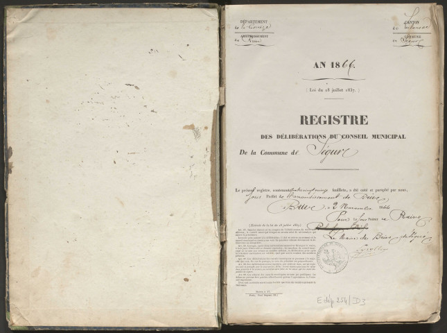 Délibérations du conseil municipal. 10 décembre 1866-1er septembre 1879