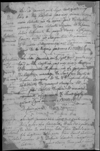 Baptêmes, mariages, sépultures (1783-1793)