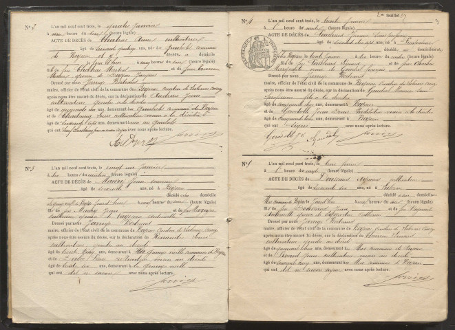 Décès (1903-1922).