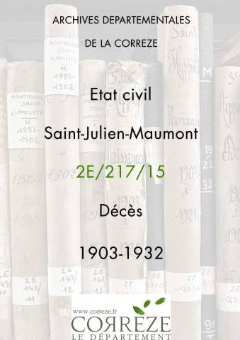 Décès (1903-1932).