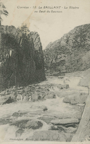 Voutezac : "Corrèze - 18. Le Saillant - La Vézère au Saut du Saumon".