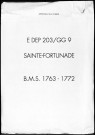 Baptêmes, mariages, sépultures (1763-1772)
