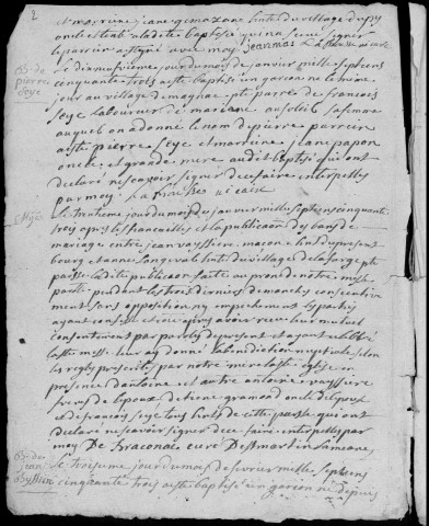 Baptêmes, mariages, sépultures (1753-1762)