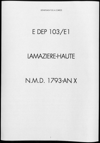 Naissances, mariages, décès (1793-1802)