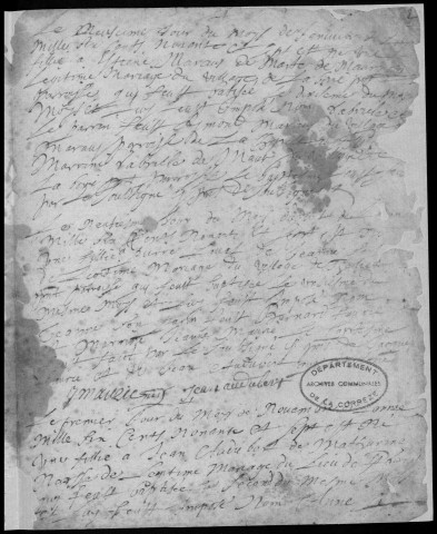 Baptêmes, mariages, sépultures (1697-1742)