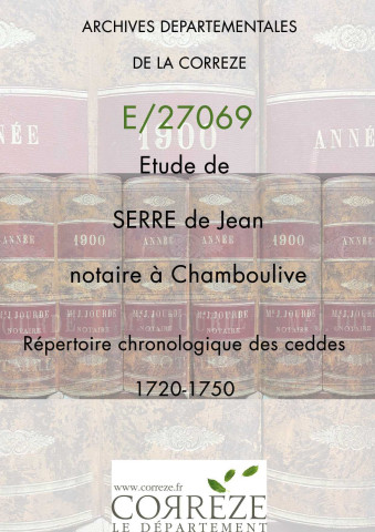 Répertoire chronologique : 1720-1750
