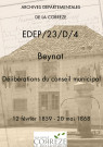 Délibérations du conseil municipal. 12 février 1859-20 mai 1868