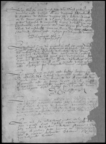 Baptêmes, mariages, sépultures (1623-1700)