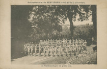 Servières-le-Château : "Préventorium de Servières-le-Château (Corrèze). - La gymnastique en plein air.".
