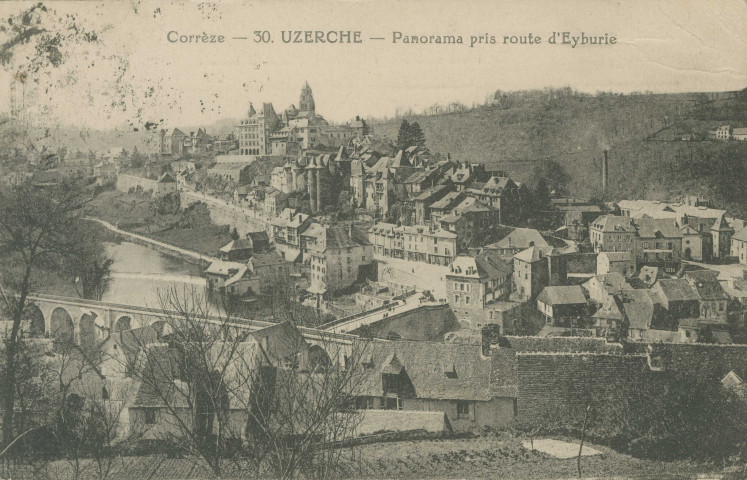 Uzerche : "Corrèze - 30. Uzerche - Panorama pris route d'Eyburie".