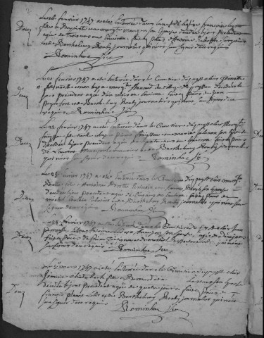 Sépultures (1747-1769).