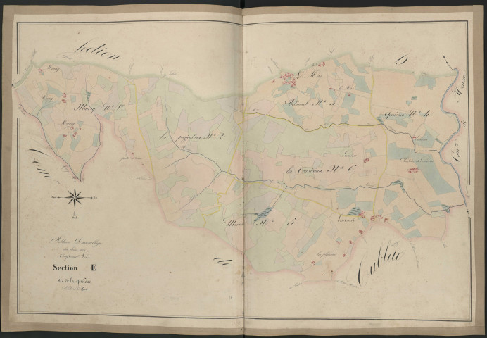 Tableau d'assemblage de la section E de Genière