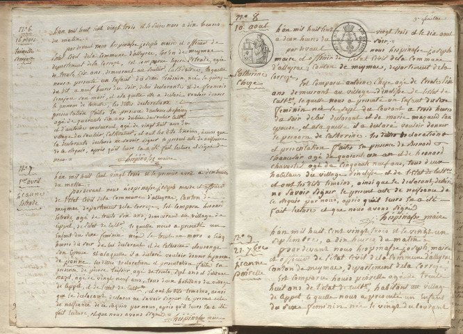 Naissances, mariages, décès (1823-1832)