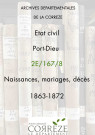 Naissances, mariages, décès (1863-1872)