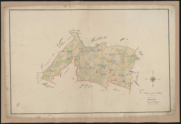 Tableau d'assemblage de la section E de Charniac