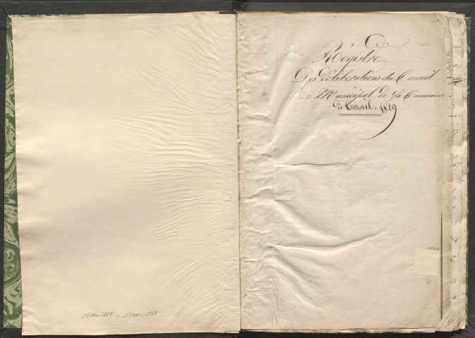 Délibérations du conseil municipal. 23 mars 1829-25 novembre 1838