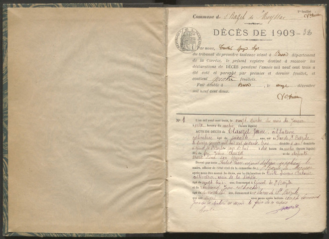 Décès (1903-1932).