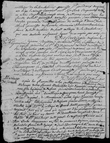 Baptêmes, mariages, sépultures (1756-1776)