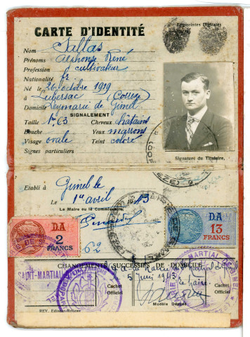 Carte d'identité d'Alphonse Sallas.