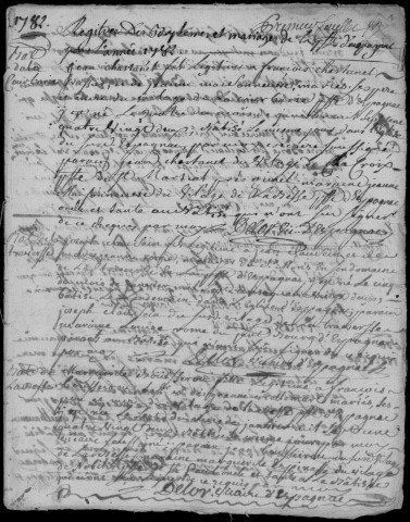 Baptêmes, mariages, sépultures (1782-1797)