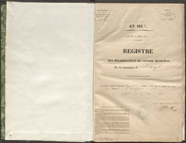 Délibérations du conseil municipal. 13 mai 1838-14 mai 1865