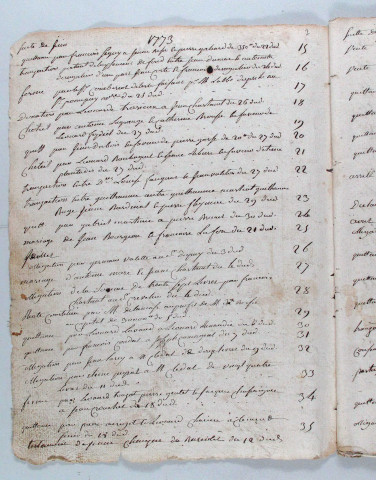 Répertoire chronologique : 5 juin 1773-28 octobre 1781