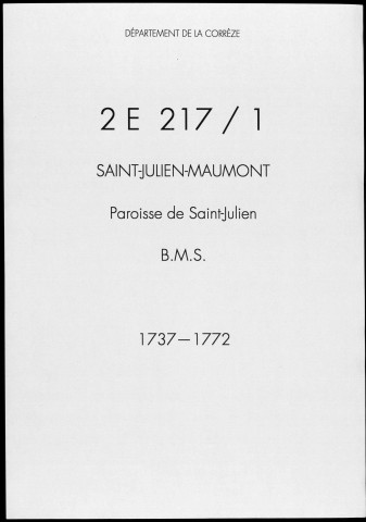 Baptêmes, mariages, sépultures (1737-1772)