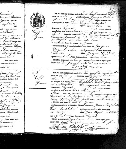 Naissances (1869-1881)