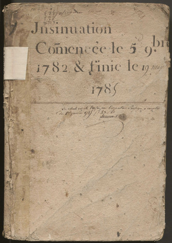 5 novembre 1782-19 mai 1785