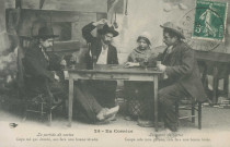 Folklore (scènes de) : "24 - En Corrèze - La partie de cartes - Coupe cela mon garçon, cela fera une bonne levée.". texte en limousin.
