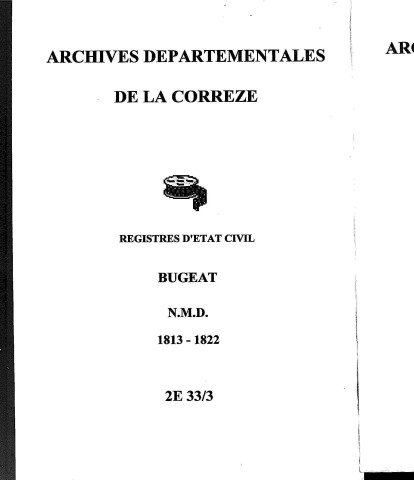 Naissances, mariages, décès (1813-1822)