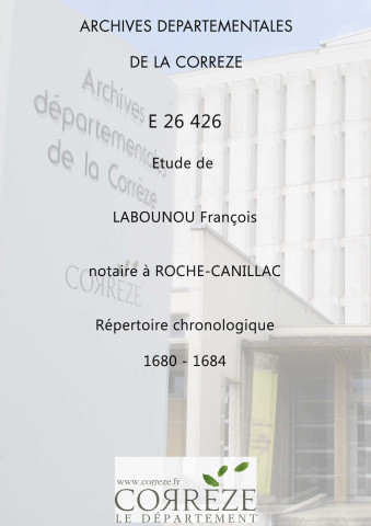 Répertoire chronologique : 1680-1684