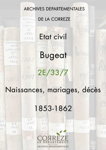 Naissances, mariages, décès (1853-1862)