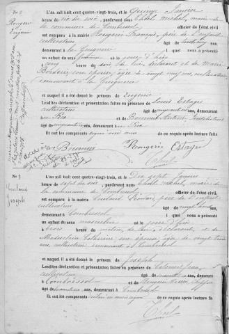 Naissances, mariages, décès (1883-1892)