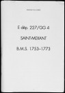 Baptêmes, mariages, sépultures (1753-1773)