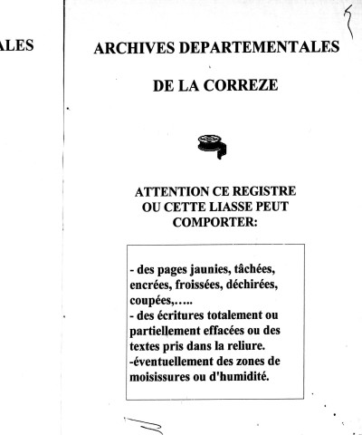 Naissances, mariages, décès (1803-1812)