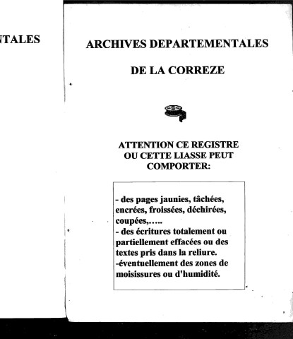 Naissances, mariages, décès (1823-1832)