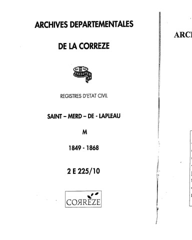 Mariages (1849-1868)