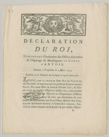 Apanage du comte d'Artois.
