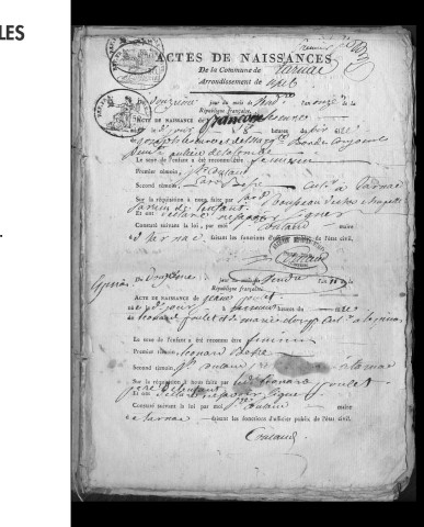 Naissances, mariages, décès (1803-1812)