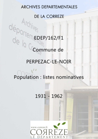 Population : listes nominatives. 1931-1962