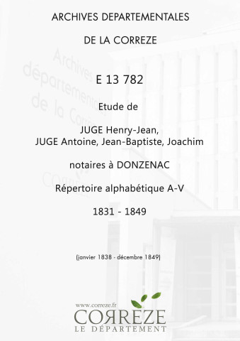 Répertoire alphabétique : A-V