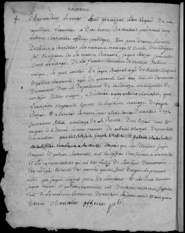 Naissances, décès (1793-1801)