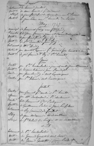 Répertoire chronologique : avril 1747-mars 1748