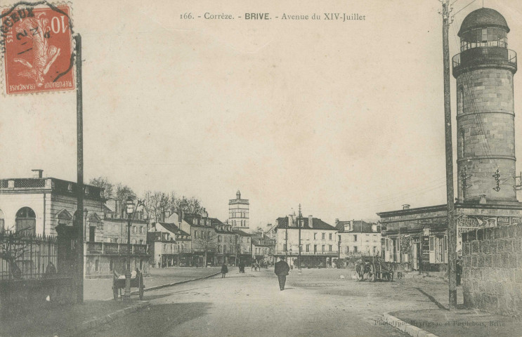 Brive-la-Gaillarde : "166. - Corrèze. - Brive. - Avenue du XIV-Juillet".