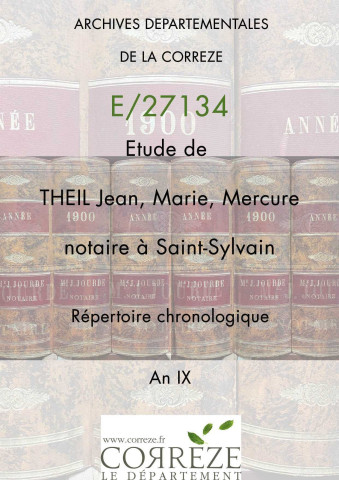Répertoire chronologique : an IX