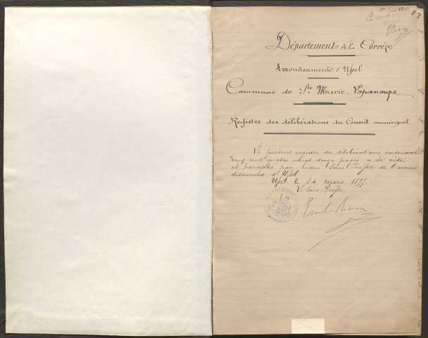 Délibérations du conseil municipal. 7 juin 1897-22 avril 1929