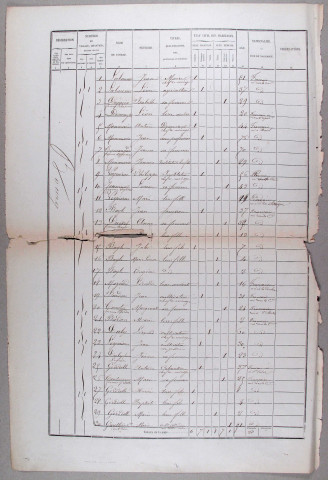 Population : listes nominatives (1876-1896), mouvements de population (1888).