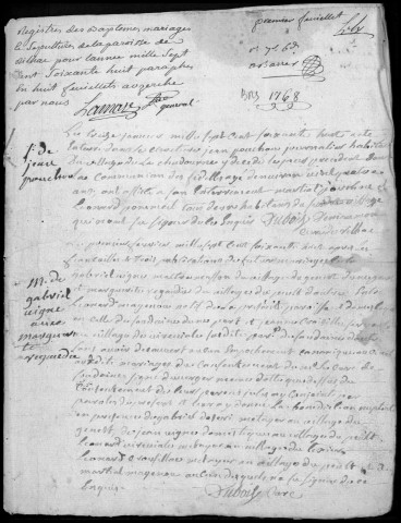 Baptêmes, mariages, sépultures (1768-1792)